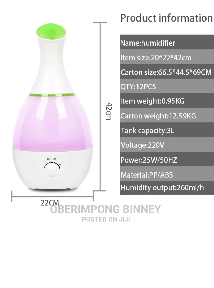 Humidifier 3 Liters Water Capacity