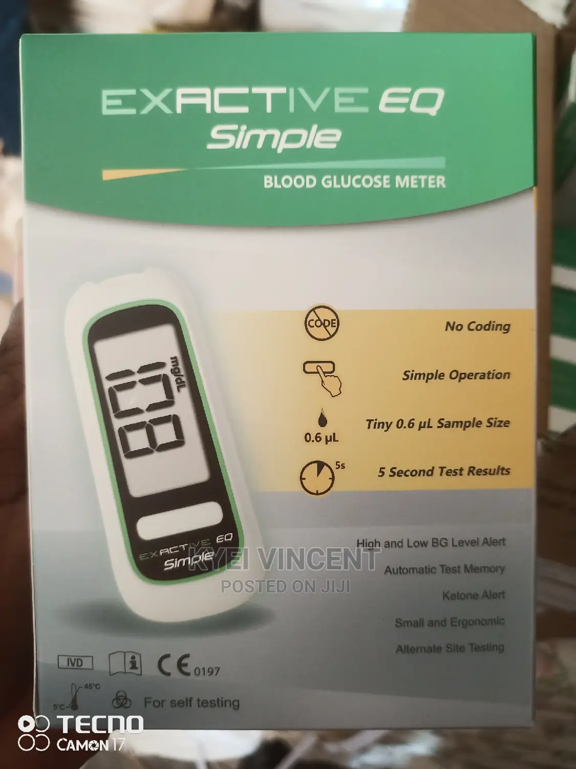 Exactive EQ Glucometer With Free 10 Strips and Lancets