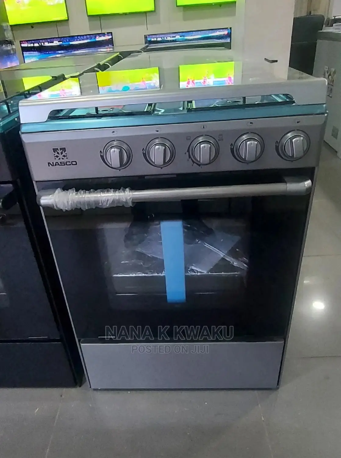 Silver Nasco 4 Burner Gas Cooker With Oven Grill