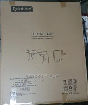 6ft Garden Folding Table - Grey
