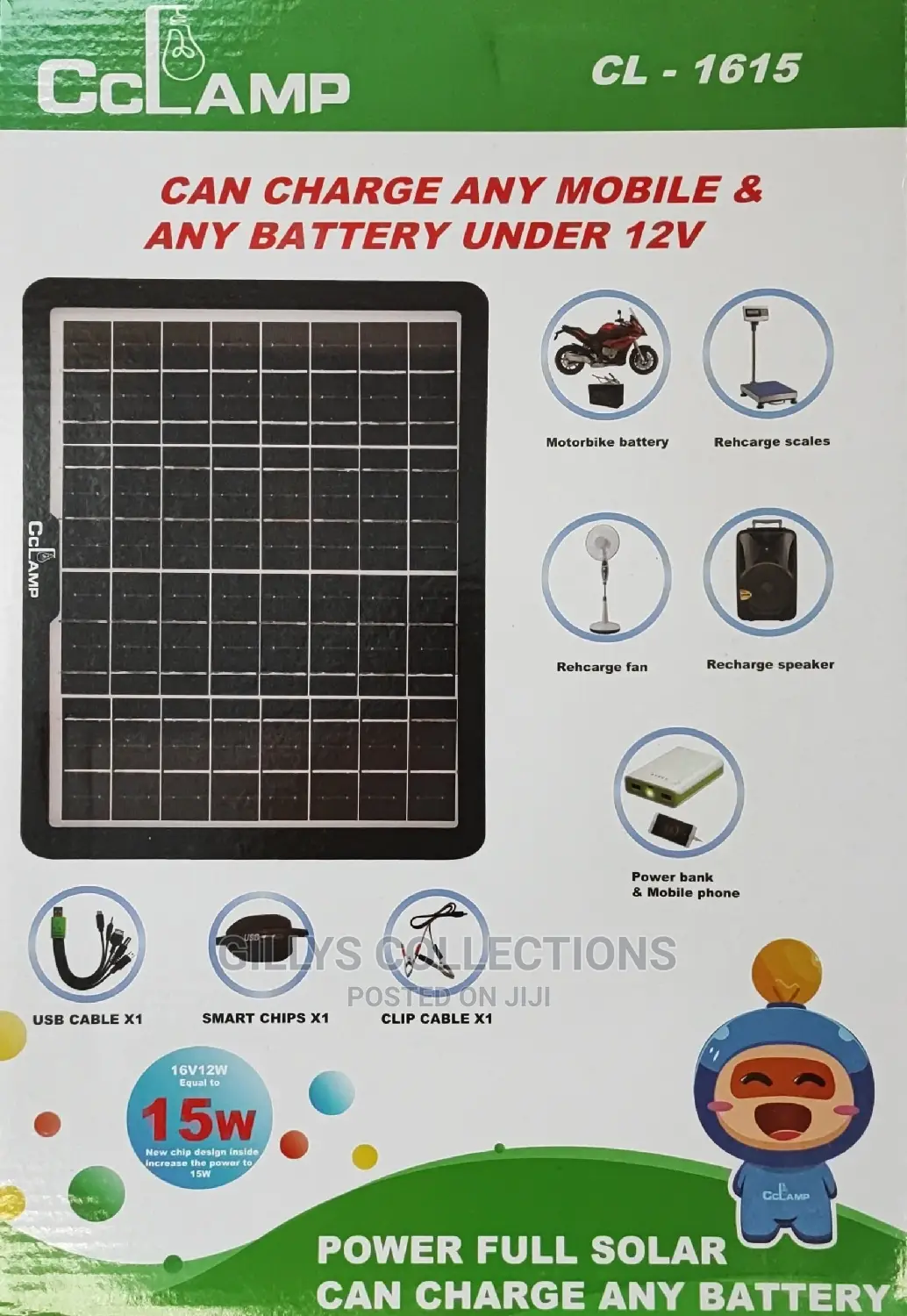 Solar Rechargeable Phone Car Battery Charger