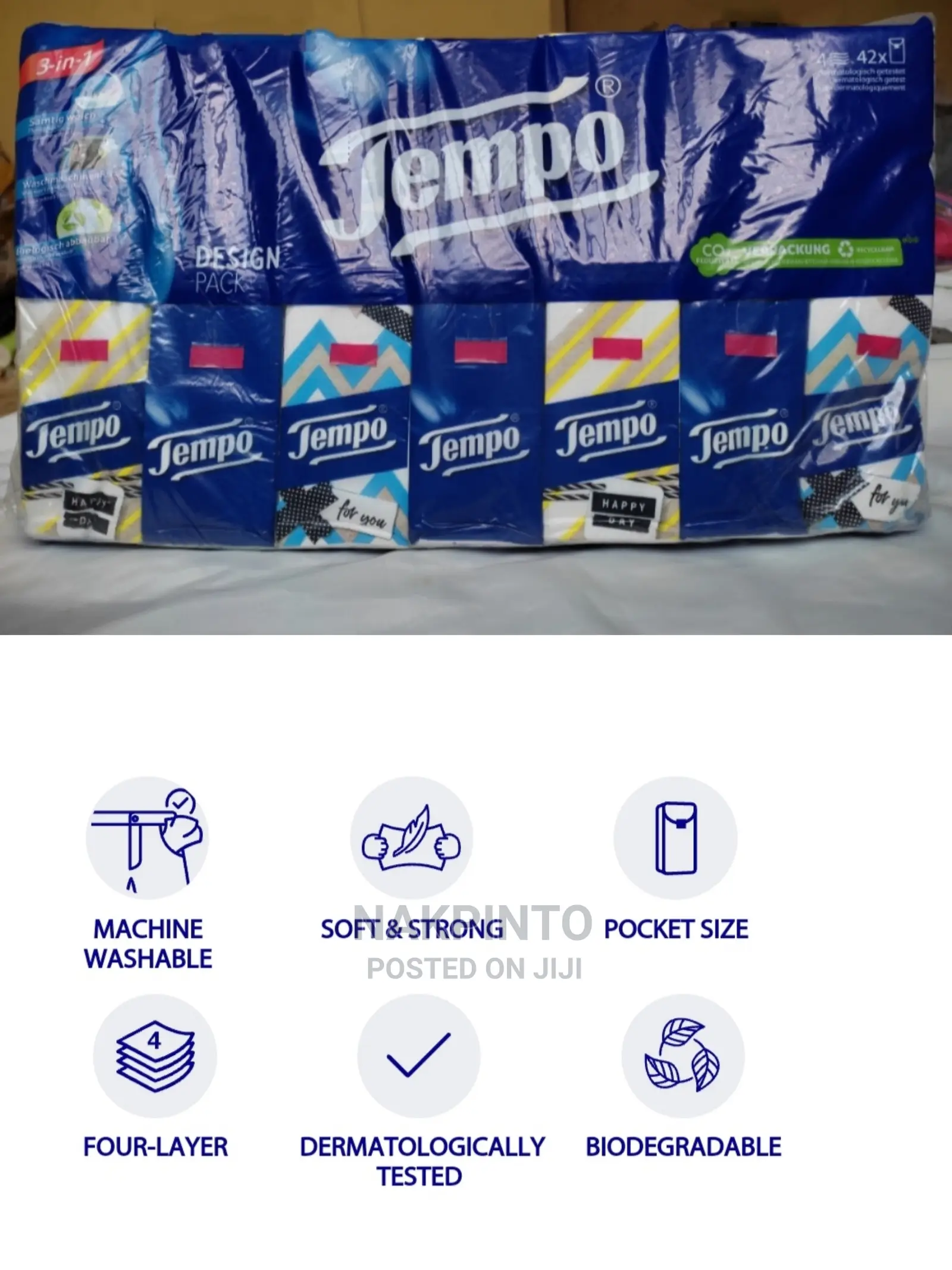 Original Handkerchiefs. Pocket Tissues (42 Pack)