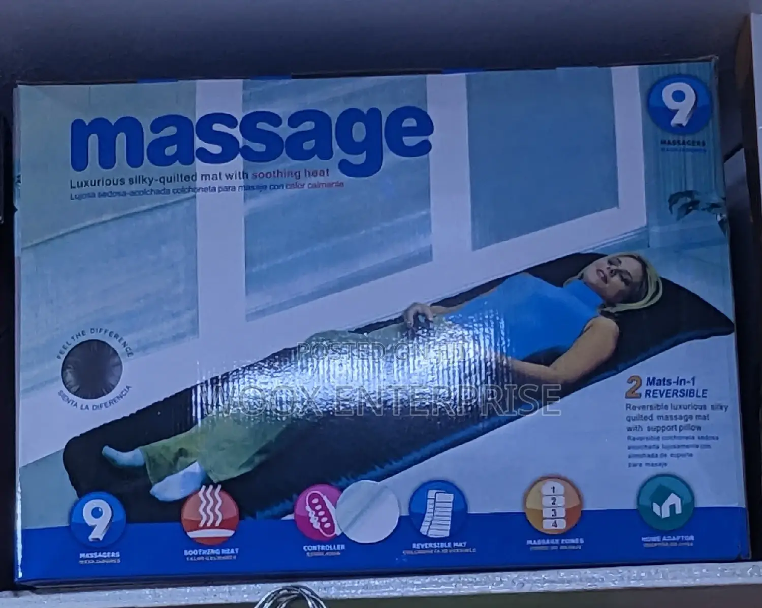 Massaging Mat With Remote (2-Mat-in-1 Reversible)