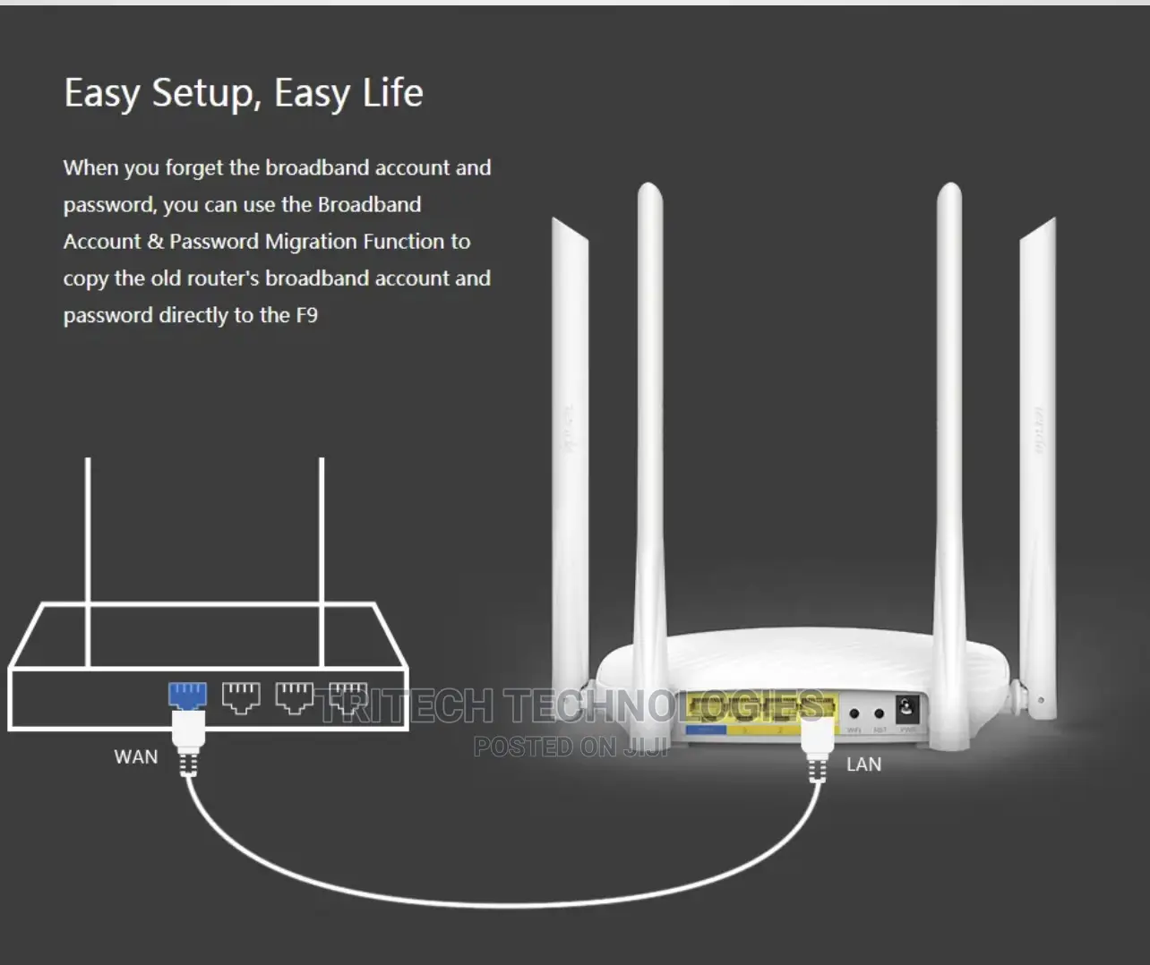 TENDA F9 600mbps High Speed Whole-Home Coverage Wifi Router