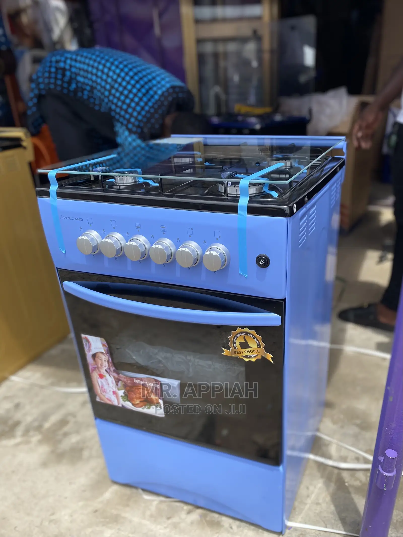 (50x50)Stainless Steel Volcano 4 Gas Cooker Available,Blue.