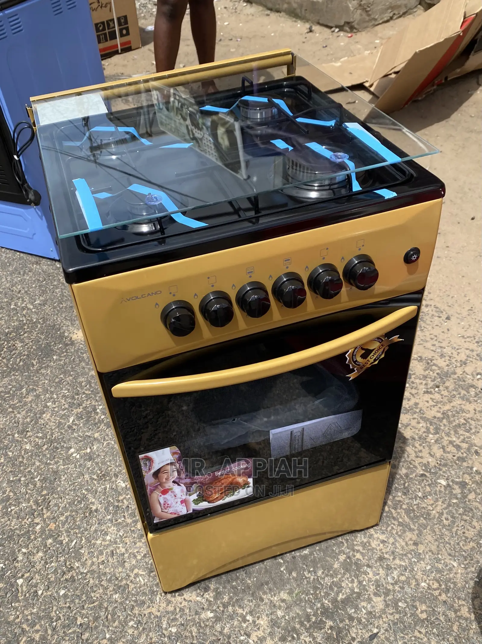 Durable and Affordable Volcano Gas Cooker in Stock(Yellow).