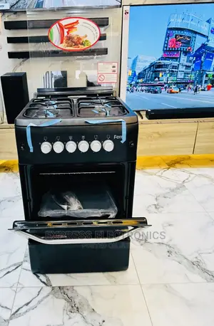 60/60 Gas Cooker Black Smart 4burner Oven Rotisserie