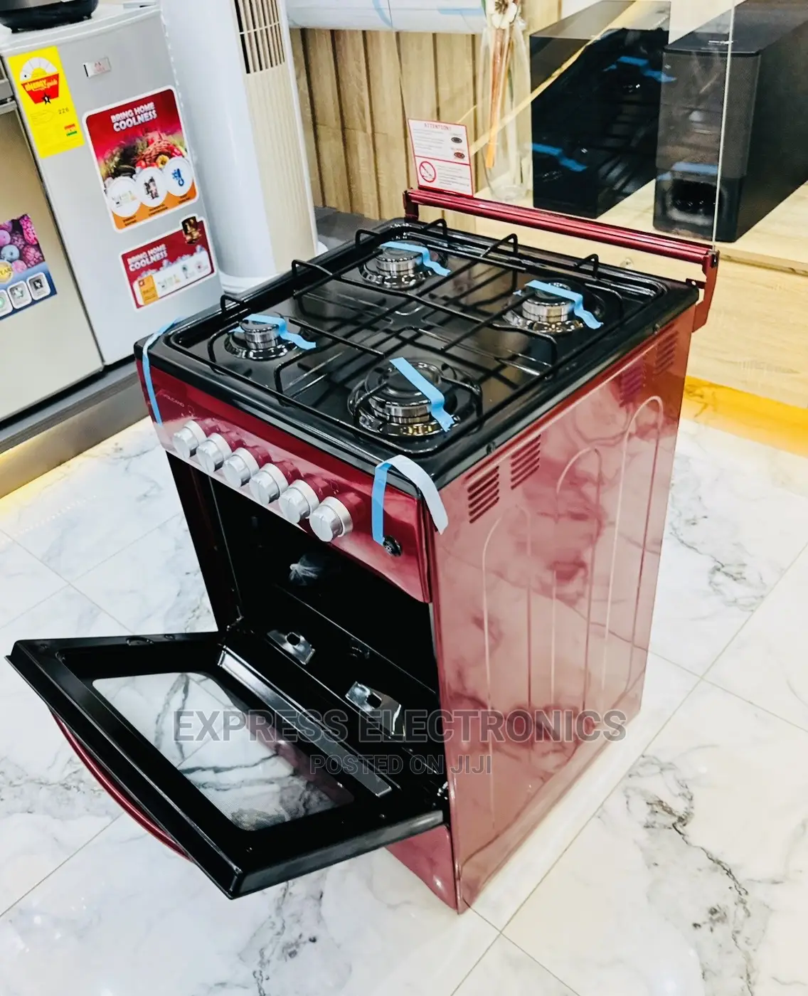 No.1 Quality Red Gas Cooker 50/50 4burner Stove Oven