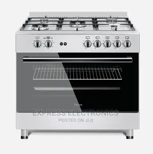 Inox Sliver Gas Cooker 5burner All Gas Oven Rotisserie