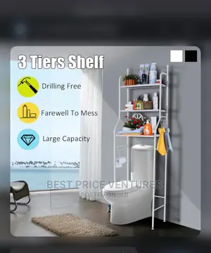 Photo - 3 Layer Multipurpose Toilet Washing Machine Rack