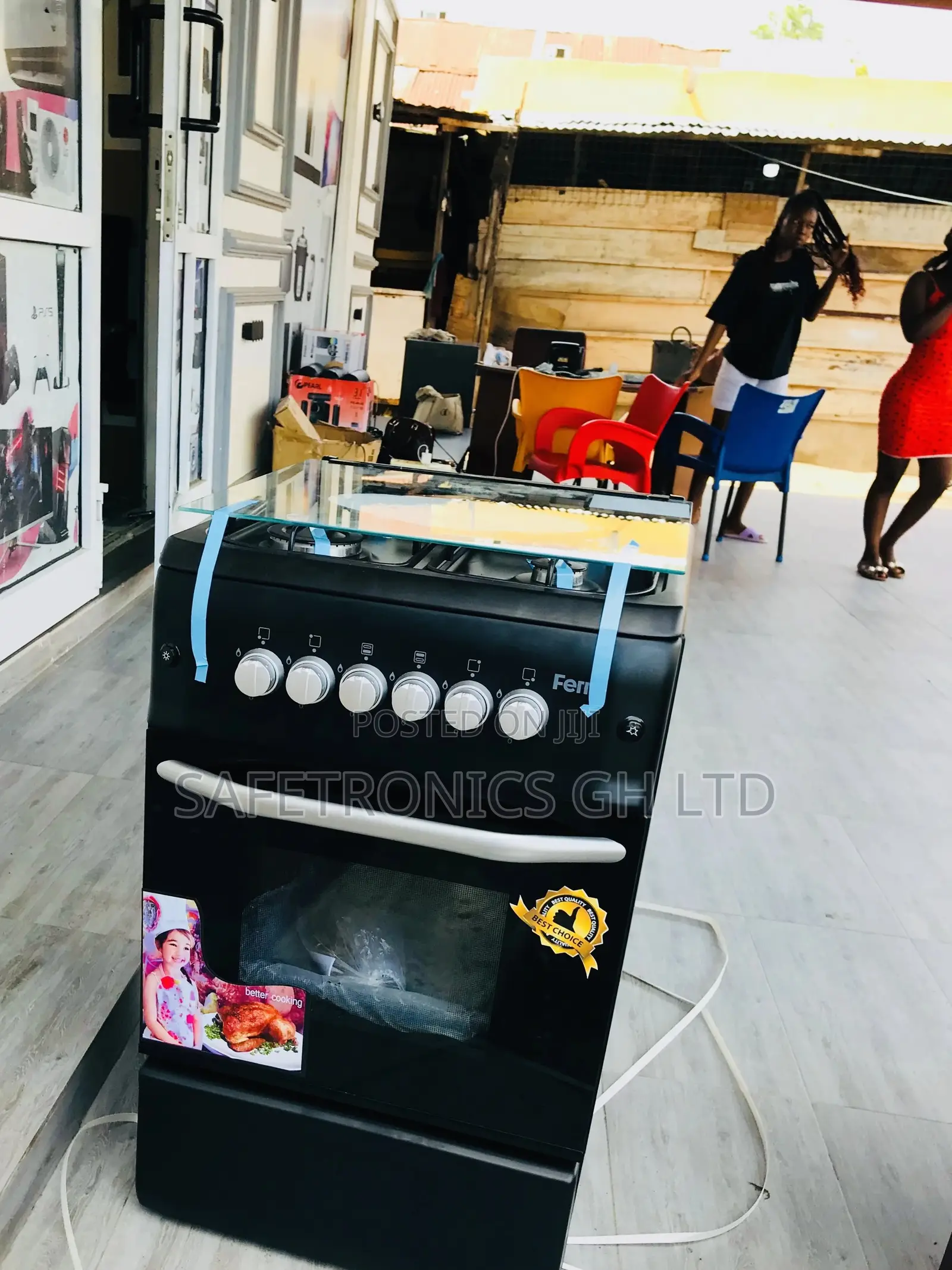 Black Ferre 4 Gas Oven Burner With Grill 