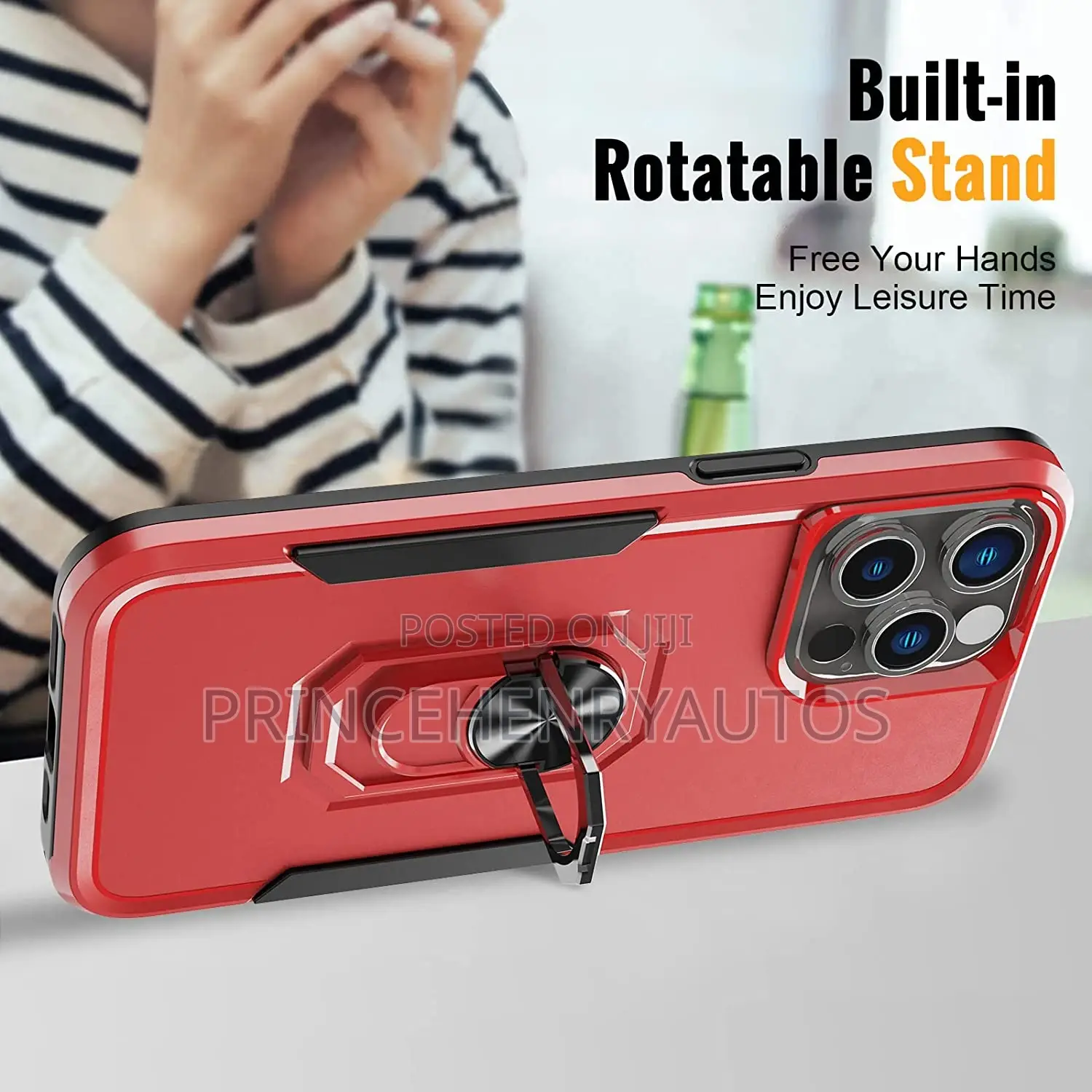 Oterkin Shockproof Case for iPhone 14 Pro+ 2 Tempered Glass