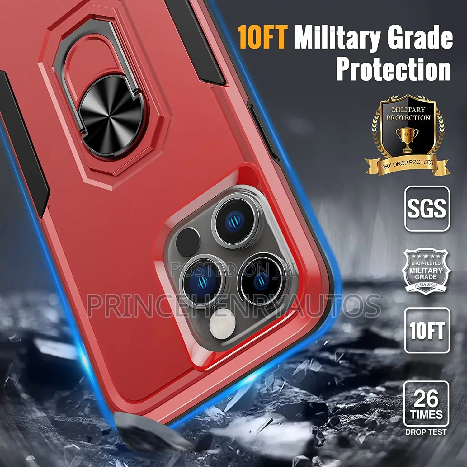 Oterkin Shockproof Case for iPhone 14 Pro+ 2 Tempered Glass