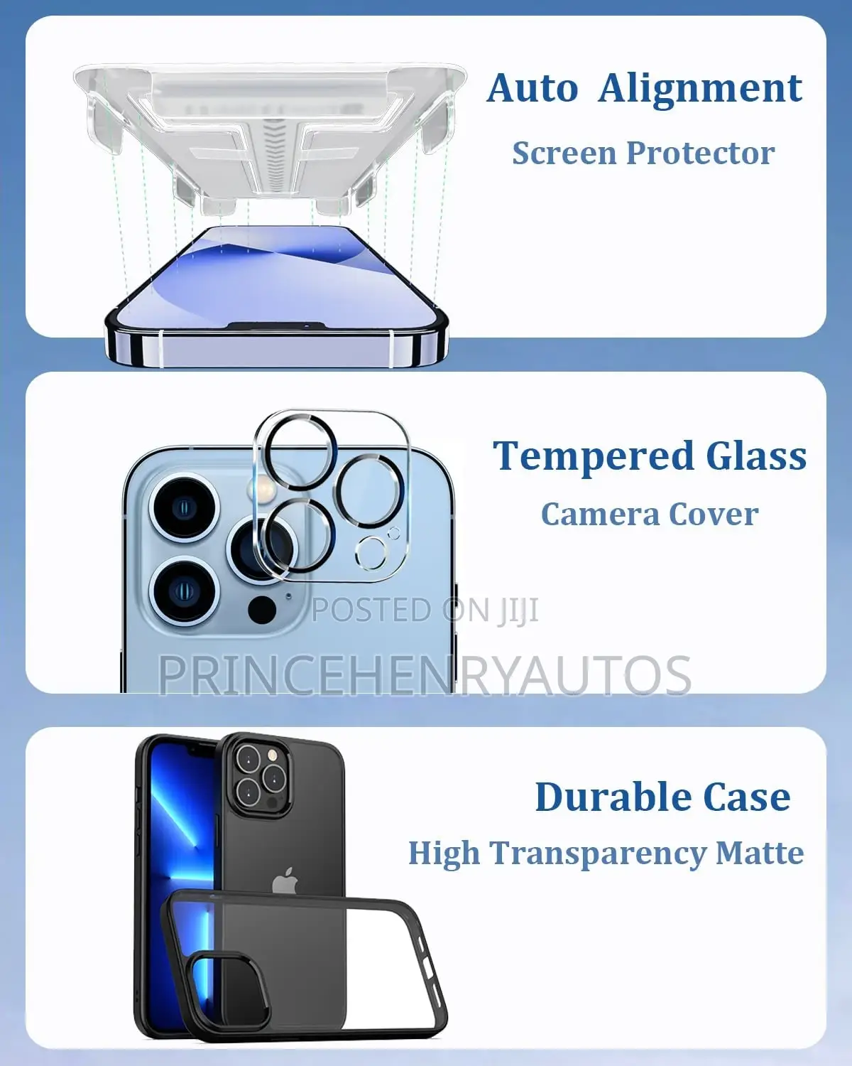 Kanosan 3in1 Bundle Accessories for iPhone 13 Pro Max.