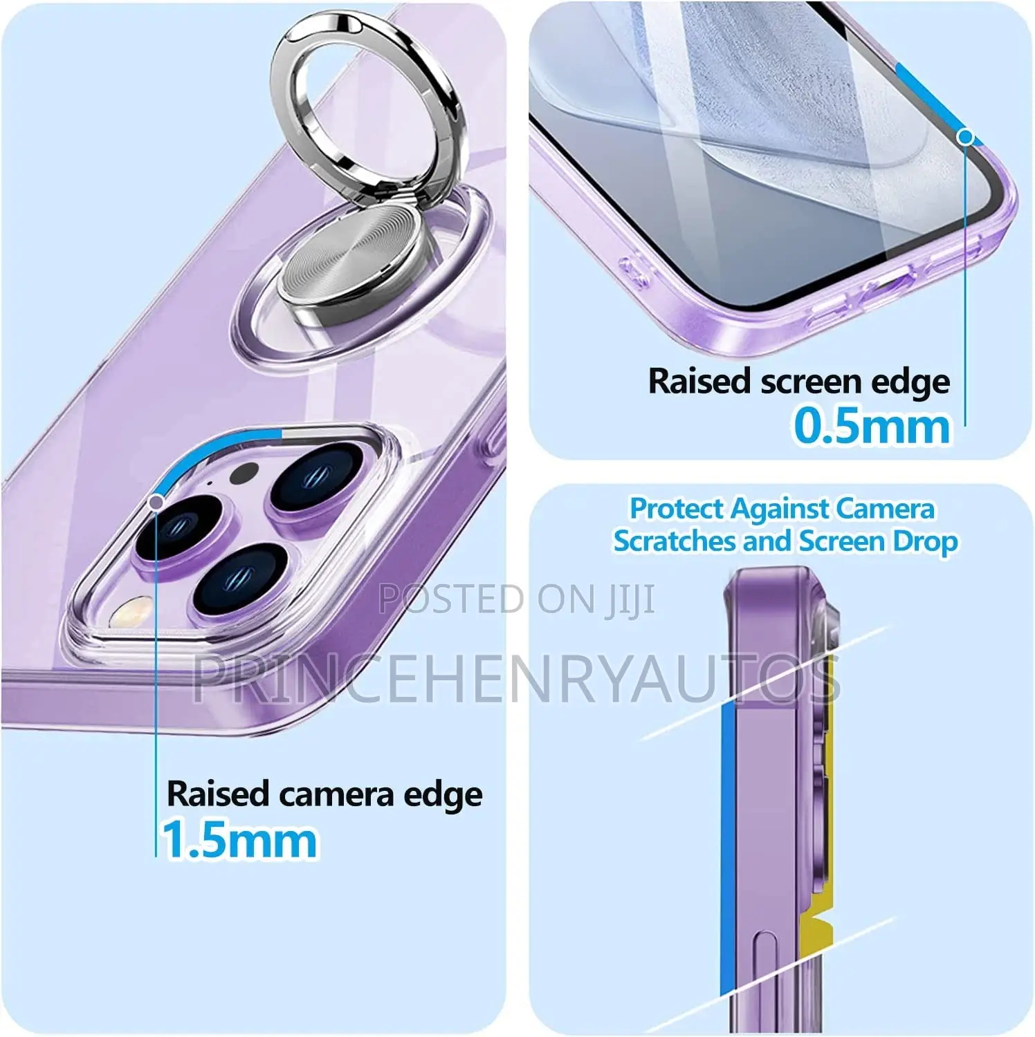 ZHIYIWU Shockproof+ Magnetic Ring Holder for iPhone 14 Pro