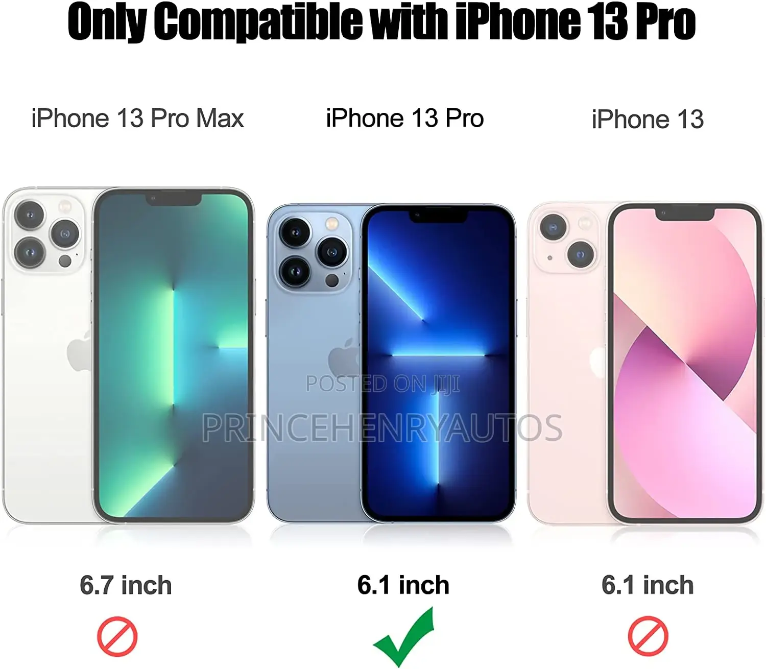 JAME Case With [2 Pack] Tempered-Glass for iPhone 13 Pro.