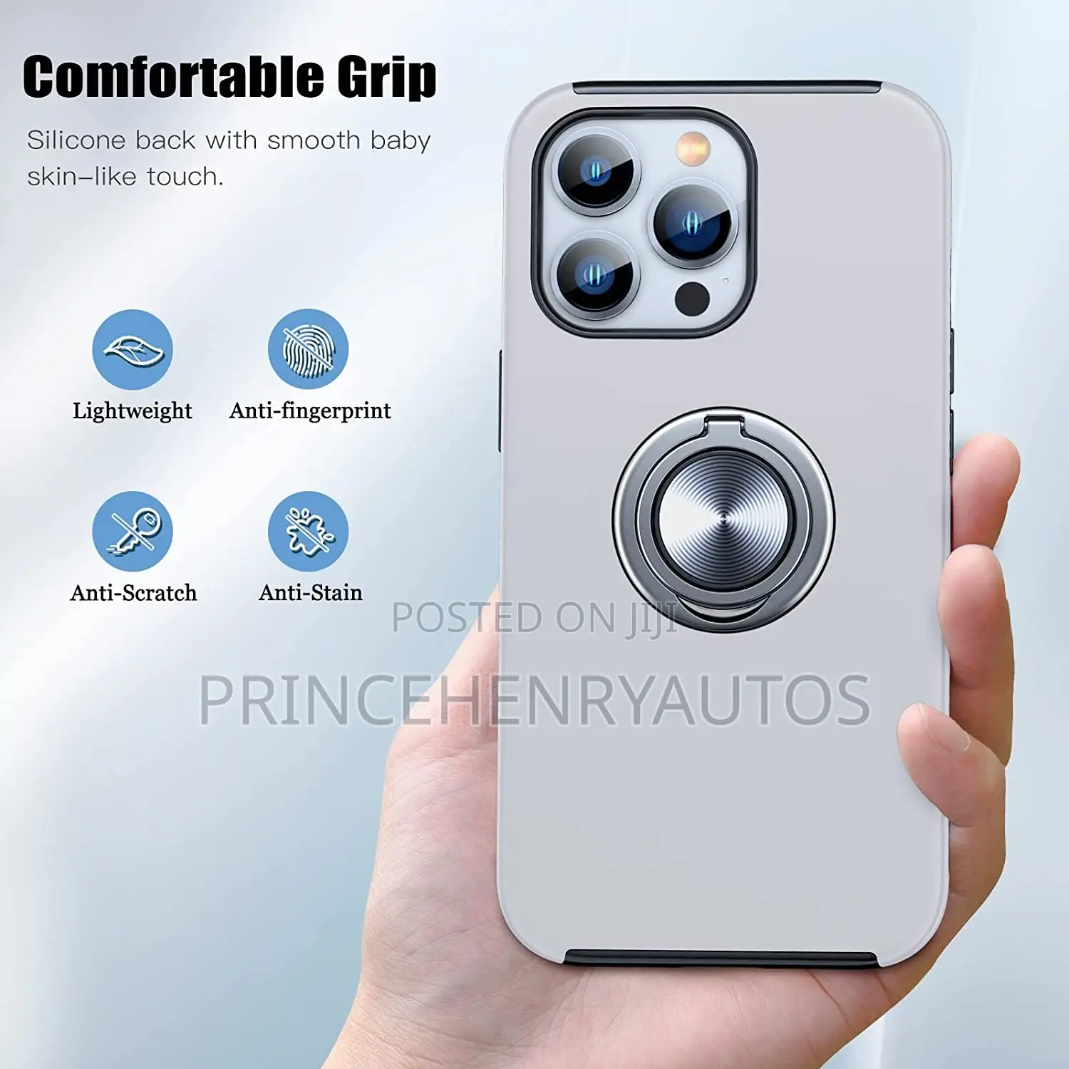 JAME Case With [2 Pack] Tempered-Glass for iPhone 13 Pro.