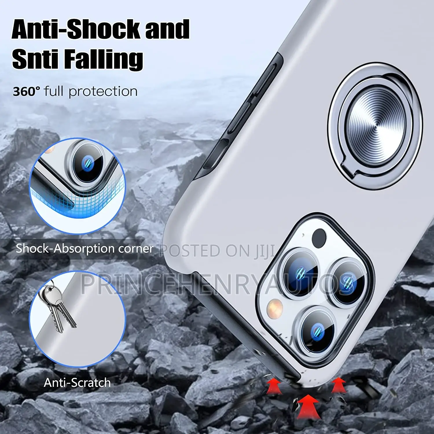 JAME Case With [2 Pack] Tempered-Glass for iPhone 13 Pro.