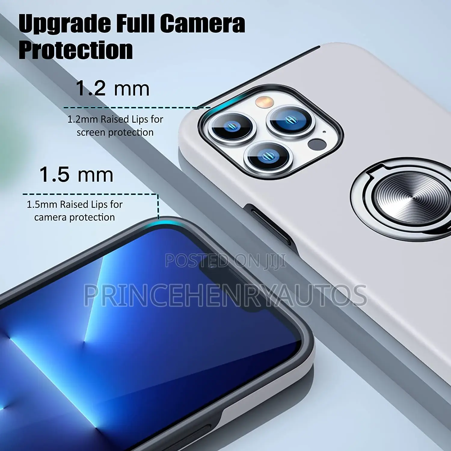 JAME Case With [2 Pack] Tempered-Glass for iPhone 13 Pro.