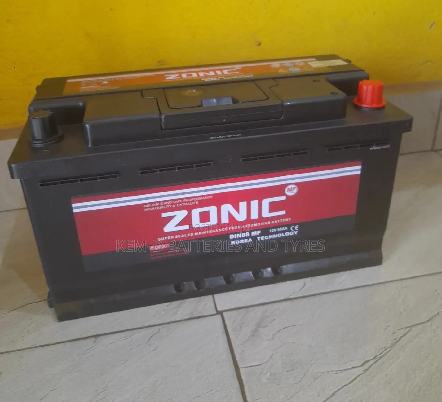 17 Plates Zonic Battery - 12V 88ah Long Flat Type