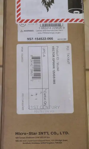 New Laptop MSI Vector GP66HX 12UGS 32GB Intel Core I7 SSD 1T