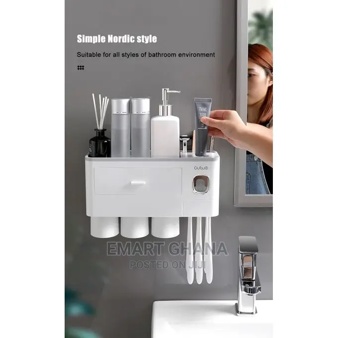 Magnetic Adsorption Inverted Toothbrush Holder Automatic