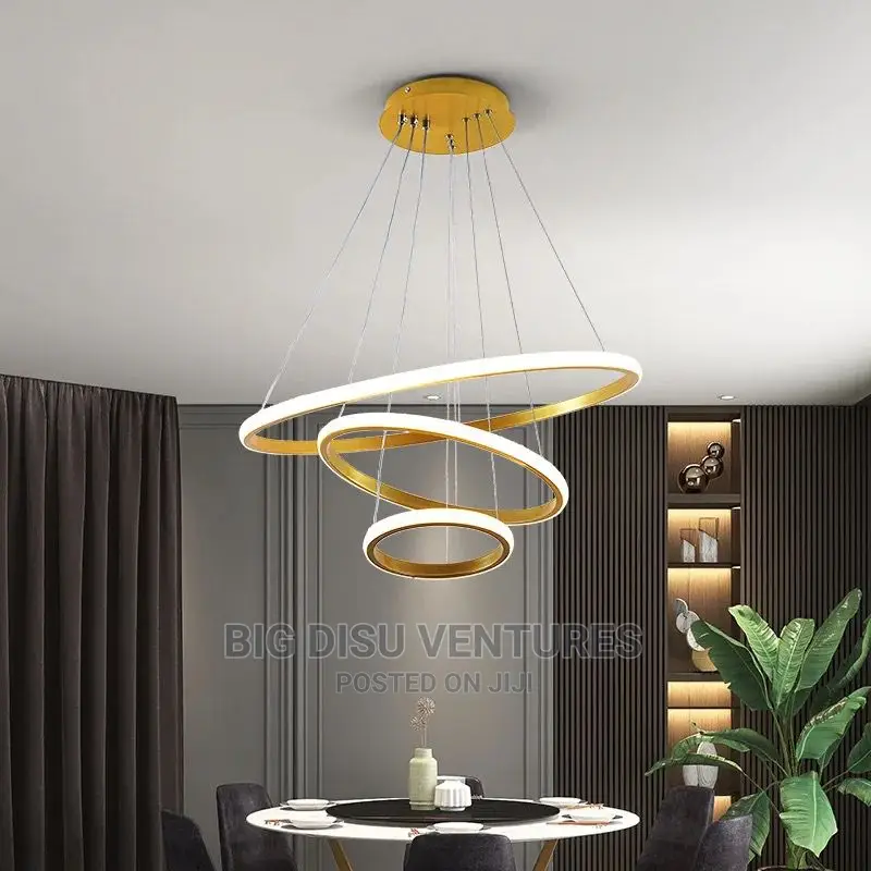 Chandelier Pendant With 3 Ring LED Light