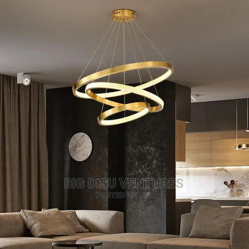 Chandelier Pendant With 3 Ring LED Light
