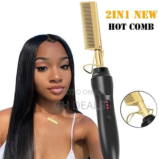 2in1 Hot Comb Hair Straightener Electric Comb Hair Curling A