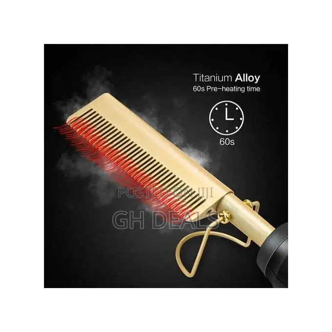 2in1 Hot Comb Hair Straightener Electric Comb Hair Curling A