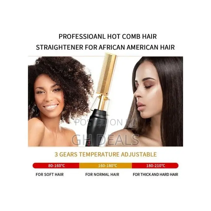 2in1 Hot Comb Hair Straightener Electric Comb Hair Curling A