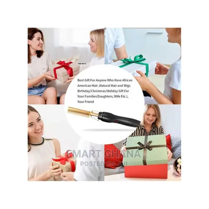 2in1 Hot Comb Hair Straightener Electric Comb Hair Curling A