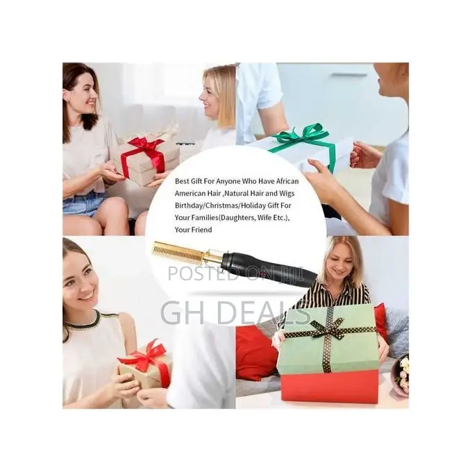 2in1 Hot Comb Hair Straightener Electric Comb Hair Curling A