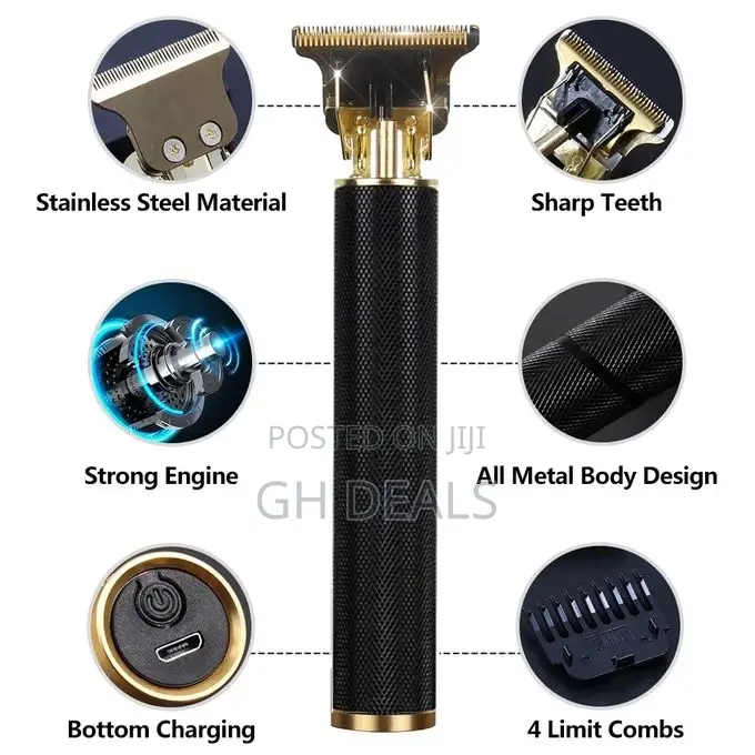 Rechargeable Electric Hair Clipper - Black