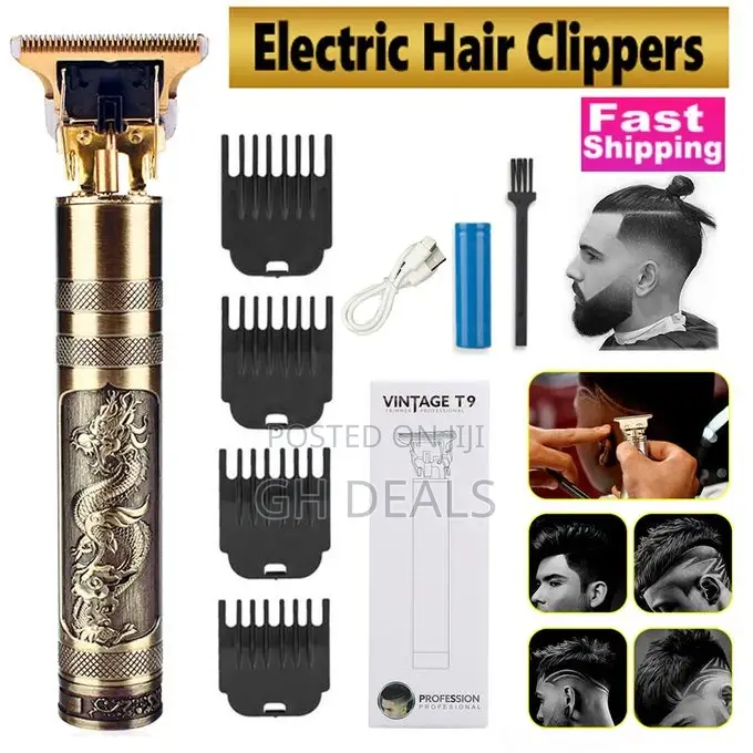 Dragon Monster Rechargeable Metal Hair Clipper - Gold