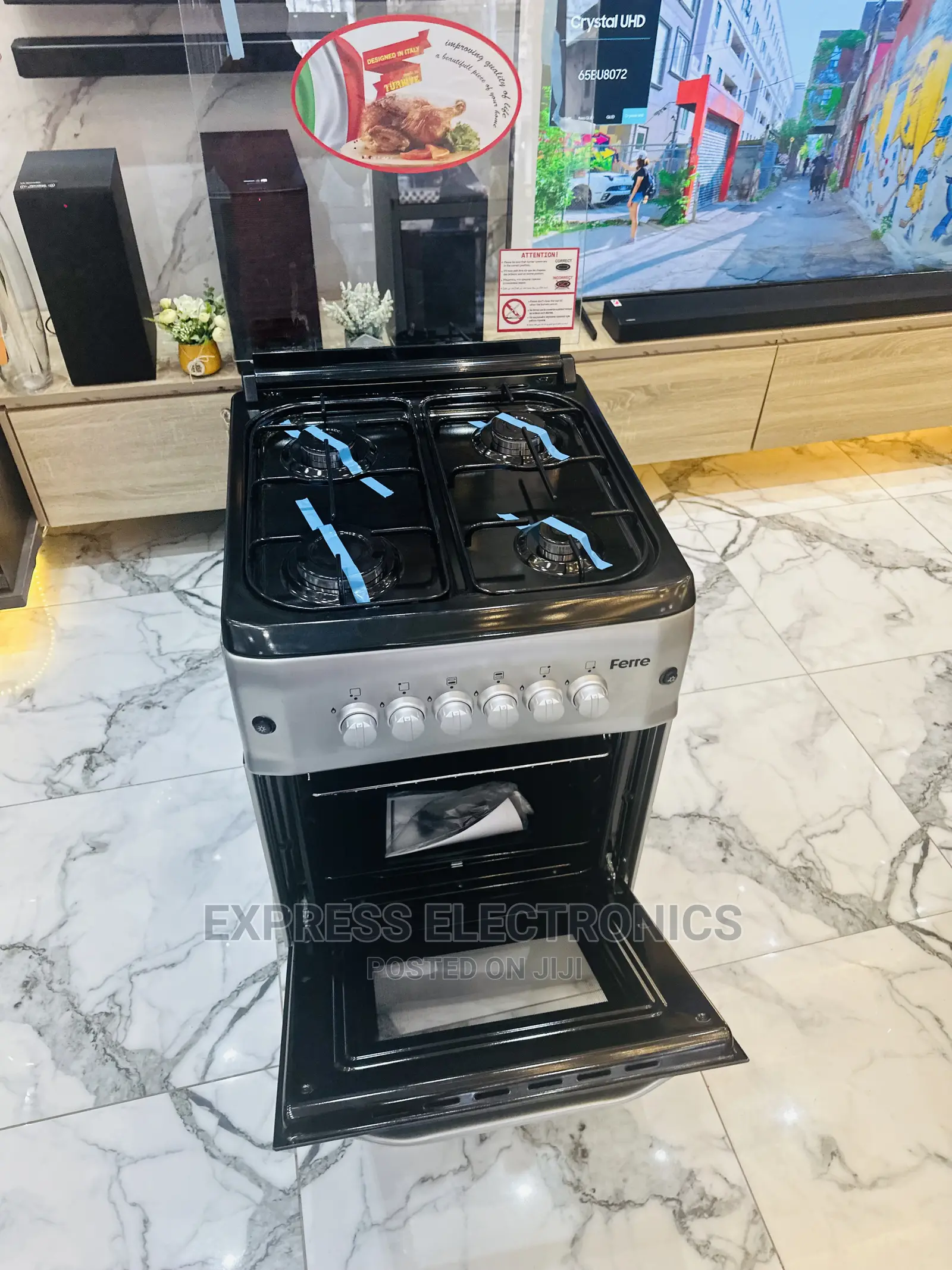 Ultra Modern Design Grey Gas Cooker 50/55 4burner Oven