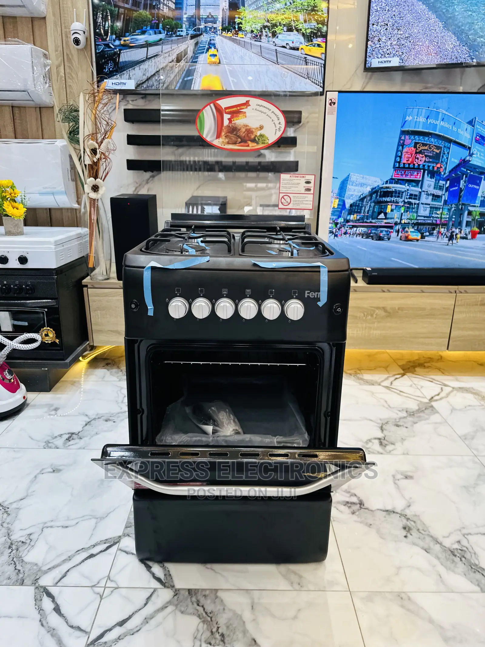 Best and Ultra Modern Black Design Gas Cooker 50/55 4burner