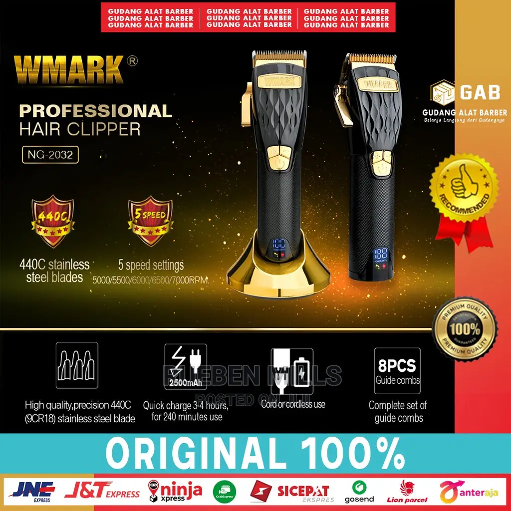 Five Speed Levels Wmark All Metal Hair Clipper