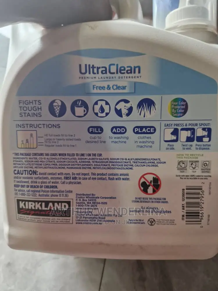 Powerful Laundry Detergent Kirkland (146 Loads)5.73liters