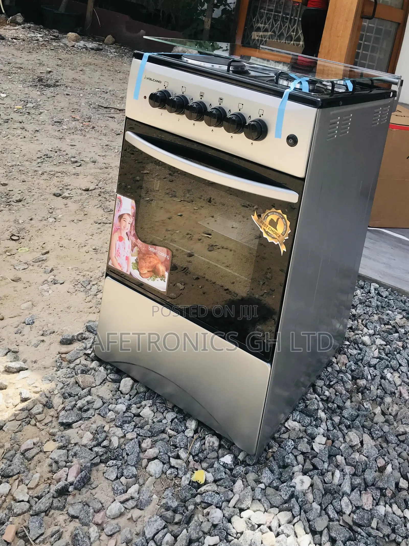2 Electric 2gas Burner Volcano 50x50 Oven Grill Cooker