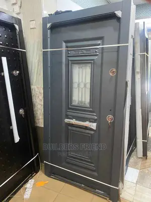 Executive Gray Heavyduty Security Door+Inbuilt Glass Set