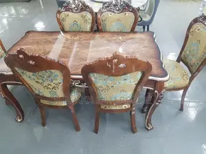 Classic Wooden Dining Table With 6chairs