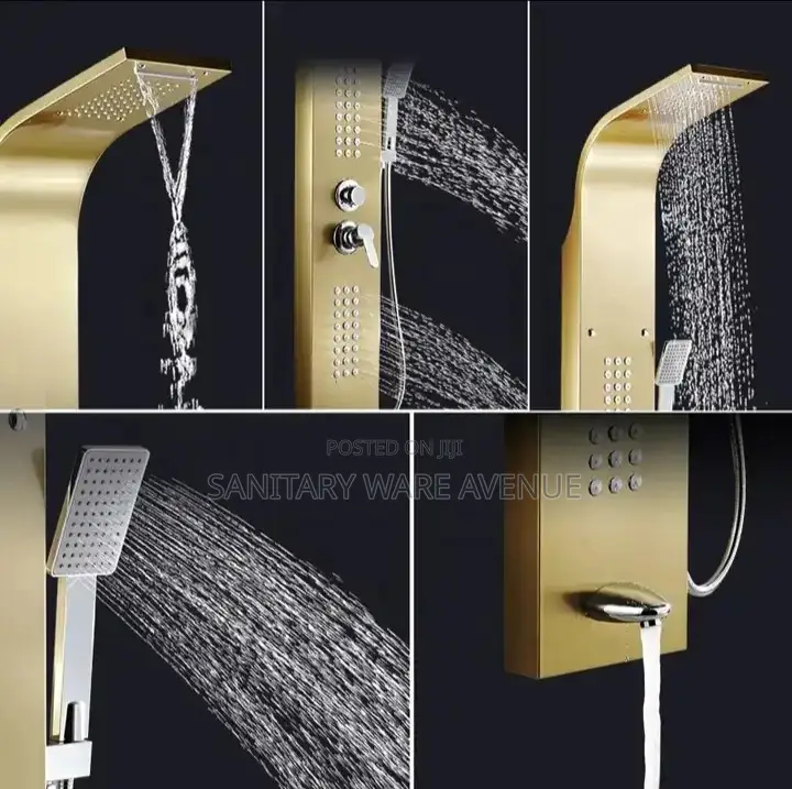 Gold Shower Panel - Waterfall Shower - Bathroom Shower