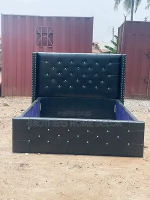 Black Leather 60x80 Foreign Double Size Frame/ Very Strong