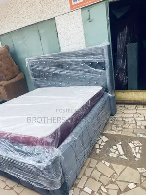 Queen Size Bedframe 72x75 With Mattress 10 Inches.