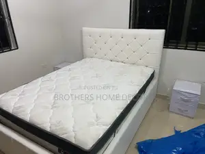 White Double Bedframe With Mattress and Drawer