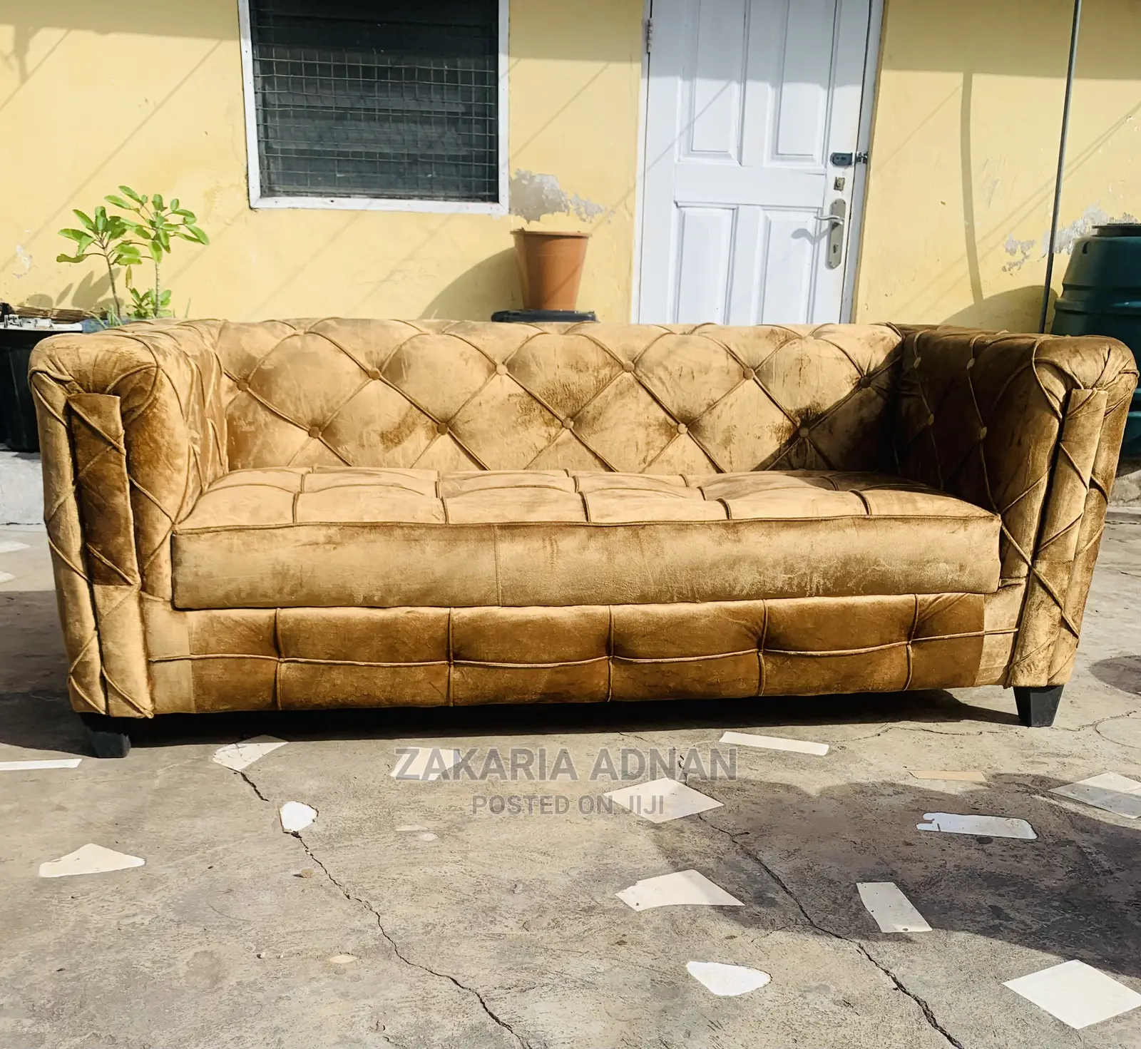 3 Seats Sofa Gold