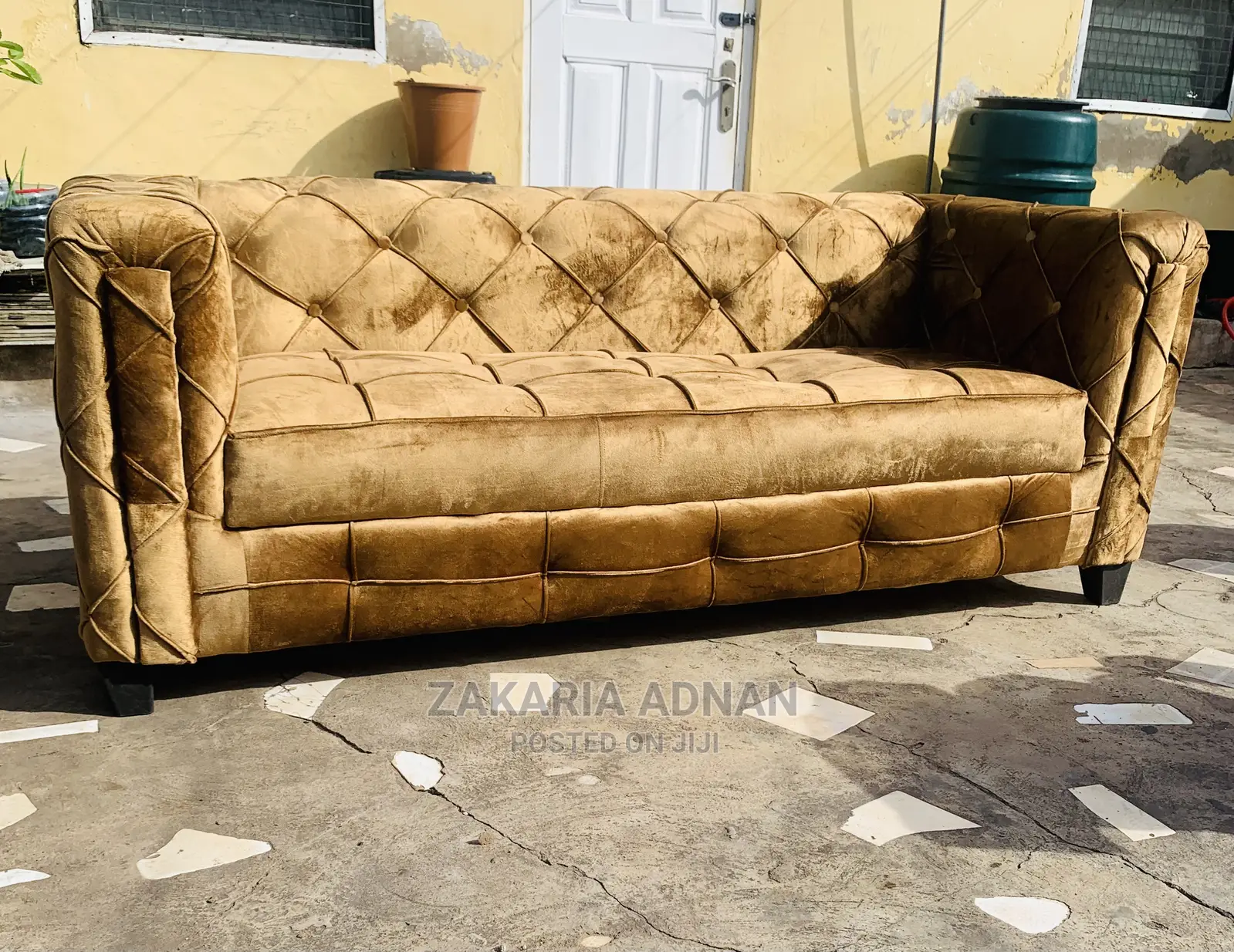 3 Seats Sofa Gold