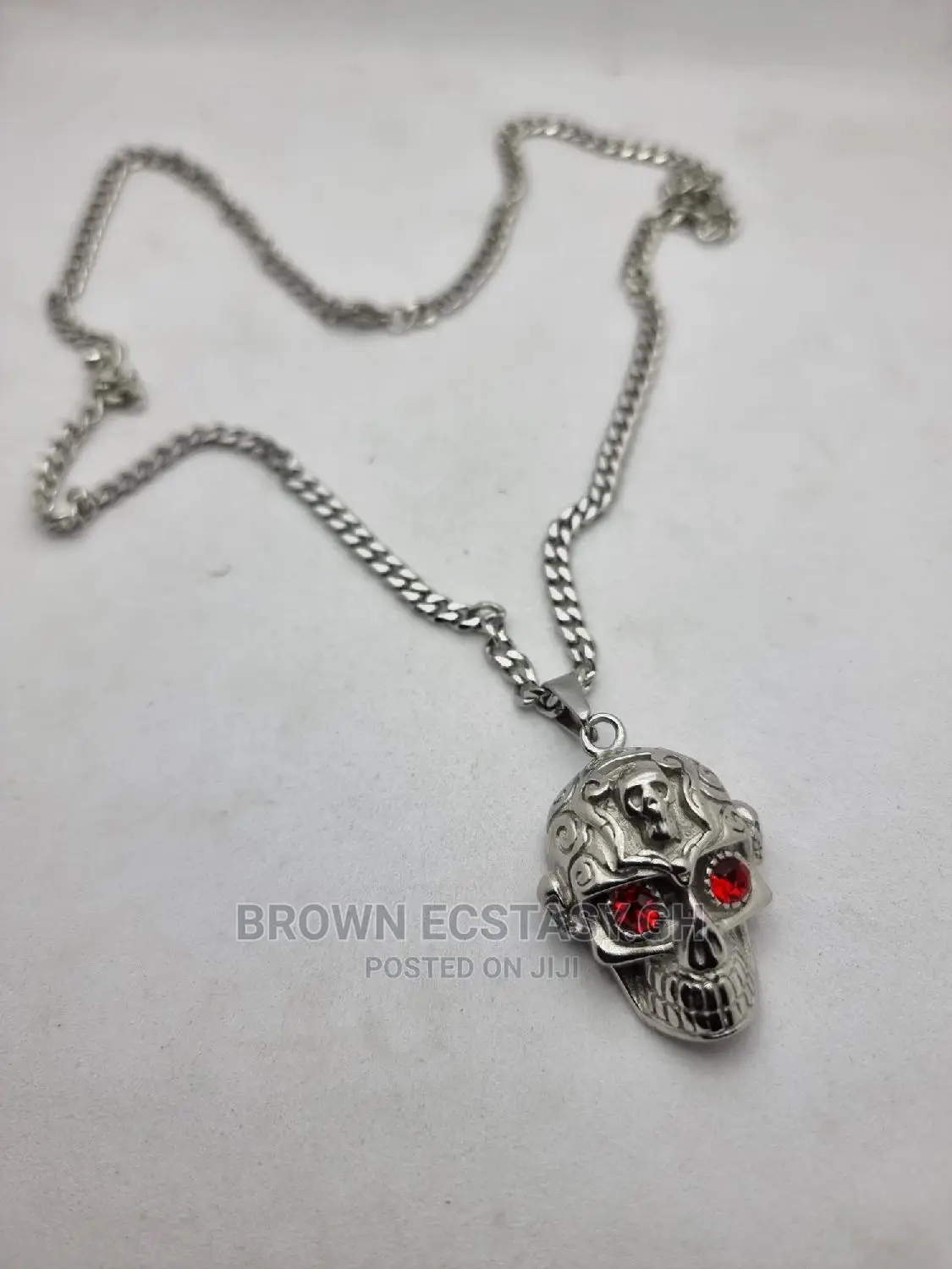 Red Eyed Skull Necklace