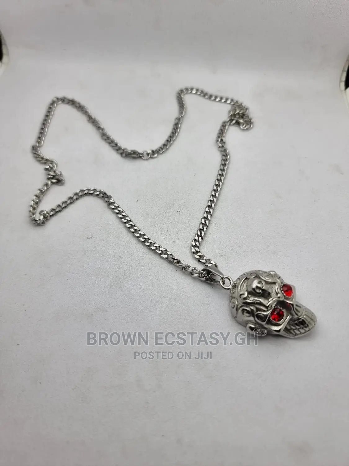 Red Eyed Skull Necklace